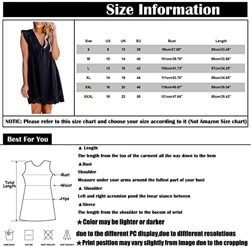 Fragarn Maxi Elbise Kadınlar için Plaj Tatil, kadın Kesme Fırfır Cep Tank Top Hakama Yaz Katı V Boyun Mini Elbise