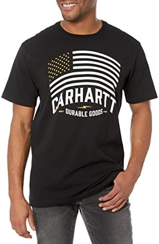 Carhartt erkek Rahat Fit Orta Ağırlık Kısa Kollu Bayrak grafikli tişört