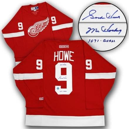 Gordie Howe Detroit Red Wings İmzalı Vintage CCM Forması-İmzalı NHL Formaları