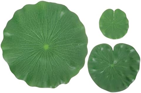 Yardwe Home Decor Artificial Leaves Decor: 9 adet Gerçekçi Yüzen Yeşil Zambak Pedleri Köpük Yeşillik Gölet Nilüfer