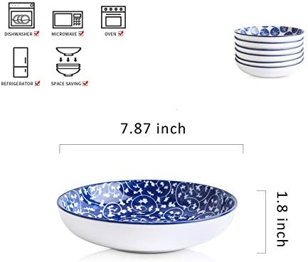 Selamica Porselen Salata Makarna Kaseleri, Servis kaseleri, Mikrodalga ve Bulaşık Makinesinde Yıkanabilir, Sağlam