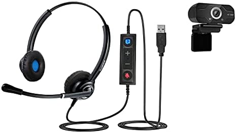 Gürültü Önleyici Mikrofonlu ve 1080P Web Kamerası Paketine Sahip TruVoice VoicePro 20 USB Kulaklık (USB Bağlantılı