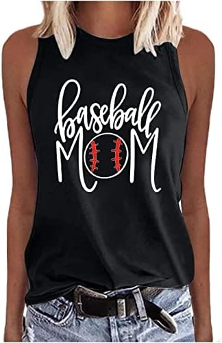 Anne Gömlek Kadınlar için Beyzbol anneler Günü Gömlek Hediye Mektubu Baskı Rahat Crewneck Kolsuz Tee Tops