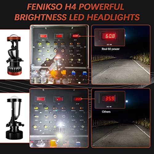 Fenikso, H4 LED far lambaları ile Mini Projektör Lens, DC12 - 24V Kamyon ATV Jeep Wrangler JK İçin TJ LJ CJ Hummber,