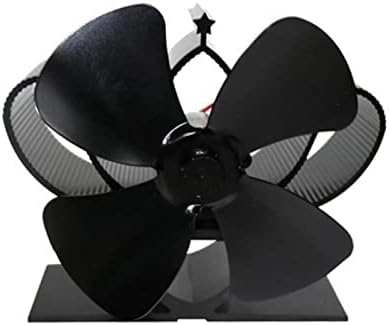 LYNLYN siyah şömine 4 bıçakları ısı Powered soba Fan günlük ahşap brülör sessiz ev şömine Fan verimli ısı dağılımı