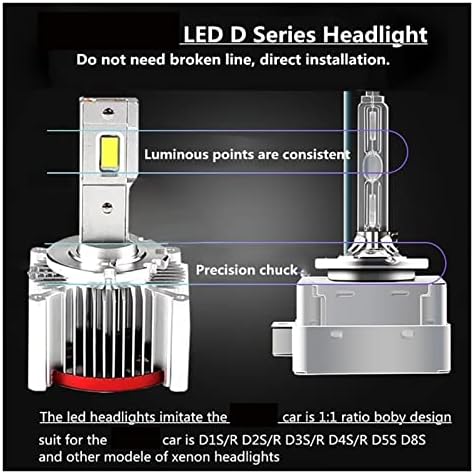 2 Adet araba ışık D3S D1S D2S D5S D8S D4S LED ampul far D1R D2R D3R D4R yüksek güç 70w 15200lm Değiştirin araba HID