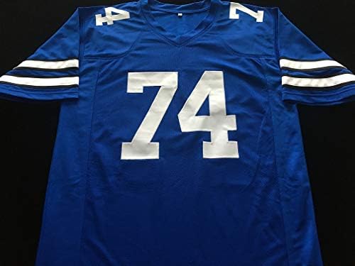 Bob Lilly, JSA COA ile İmzalı Mavi Futbol Forması İmzaladı - Dallas Cowboys Büyük Beden XL