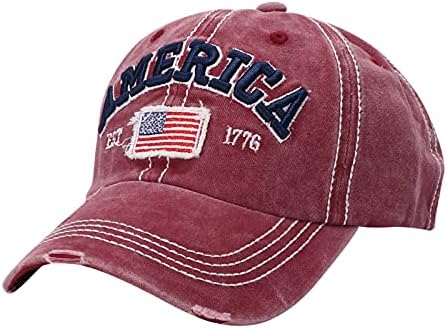 Amerikan Bayrağı şoför şapkası, Ayarlanabilir Spor Retro ABD Bayrağı beyzbol şapkası Sıkıntılı Vintage Yıkanmış güneşlikli