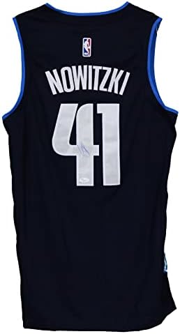 Dirk Nowitzki Dallas Mavericks İmzalı Koyu Mavi 41 Forma JSA COA İmzaladı
