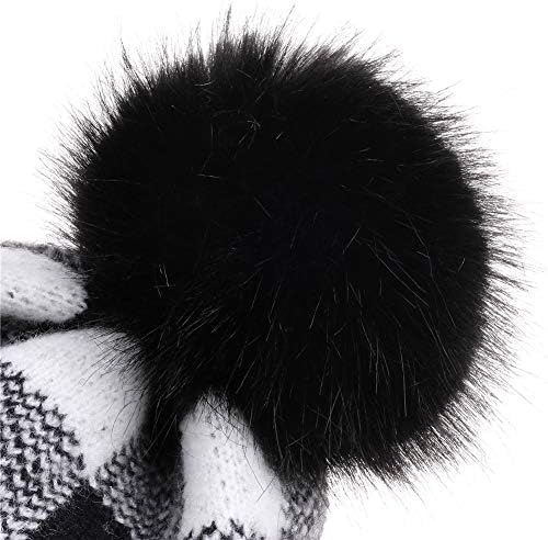 CRUOXIBB Kış Yumuşak Streç Buffalo Ekose Manşet Bere Şapka Kalın Tıknaz Sıcak Örgü Kafatası Kayak Kap