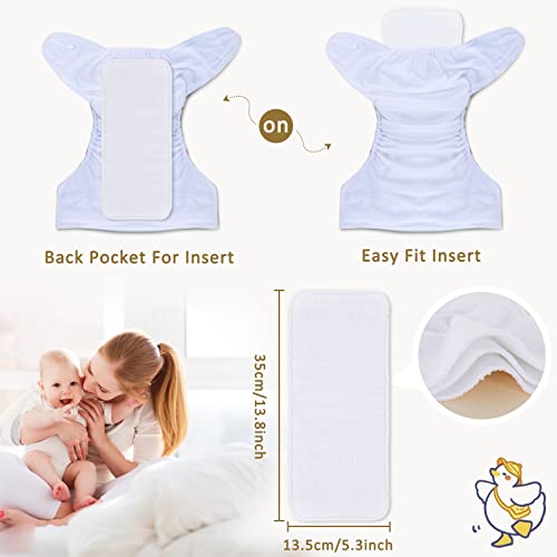 TDİAPERS Bez Bebek Bezi Yıkanabilir Kullanımlık Bir Boyut Ayarlanabilir Bebek için 6 Paket 10 Ekler, 1 ıslak Çanta