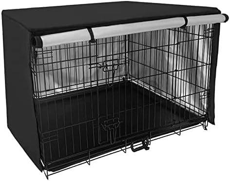XUYANHUA Sıcak ve Soğuk pet Köpek kafesi Taşınabilir Köpek kafesi Kulübesi Koruyucu Kapak (Siyah, 24in), Küçük, 0139FC57C60