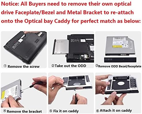 2nd HDD SSD Sabit Disk Caddy Çerçeve Tepsi için Lenovo IdeaPad Z400 U450p TS-U633A