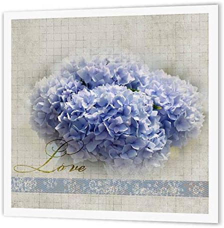 3dRose ht_56329_2 Romantik aşk Mavi Ortanca Çiçekler çiçek fotoğraf Düğün demir on ısı transferi beyaz malzeme, 6