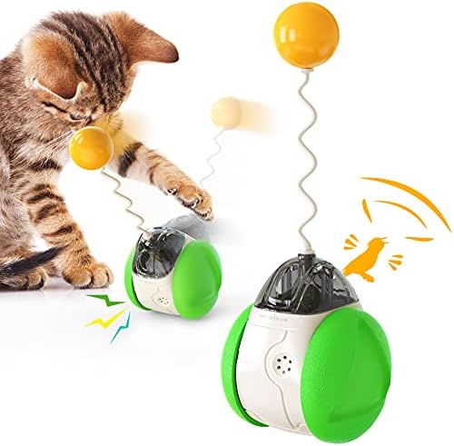 NC Kedi Oyuncak, Elektrikli Sondaj Tumbler, Komik kedi Sopa, Pembe, Sarı, Yeşil, Mavi, Dahil 1 Catnip Topu (Yeşil)
