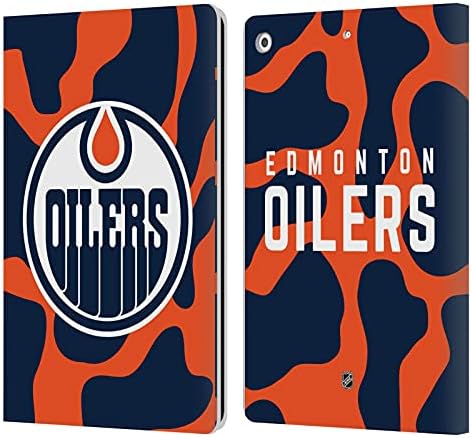 Kafa Çantası Tasarımları Resmi Lisanslı NHL Büyük Boy Edmonton Oilers Deri Kitap Cüzdan Kılıf Kapak Apple iPad 10.2