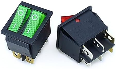 ONECM KCD8 6PİN Rocker anahtarı güç anahtarı dubleks ON-Off 2 pozisyon 6 Pins ile ışık 16A 250VAC / 20A 125VAC (renk: