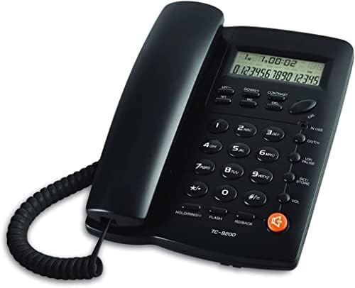Kablolu Telefon, TC - 9200 Siyah Eller Serbest Arayan KİMLİĞİ Sabit Sabit Telefon için Aile / İş Ofis / Otel