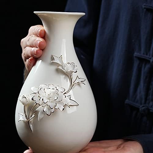 vazo Seramik Vazo Dekorasyon Oturma Odası Çiçek Aranjmanı Modern Yeni Çin Tarzı Retro ışık Yatak Odası Beyaz Porselen
