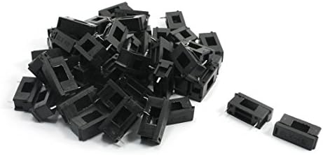 uxcell 50 Adet BLX-A Siyah Plastik PCB dayanağı 5x20mm Sigorta Tutucu