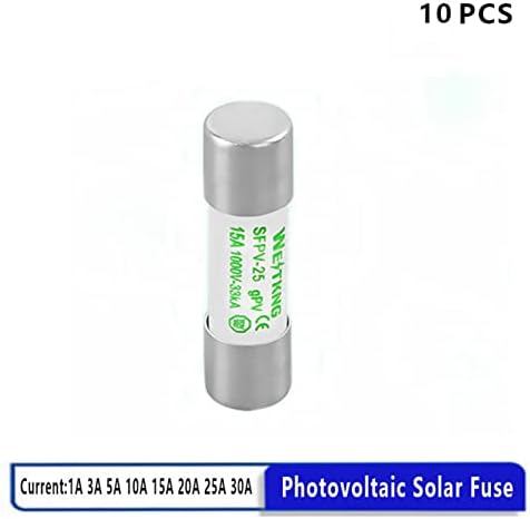 DUVAR PV Güneş Sigorta 1000V DC 10 * 38mm 1A 3A 5A 10A 15A 20A 25A 30A Fotovoltaik Güç Sistemi için Koruma Saf Gümüş
