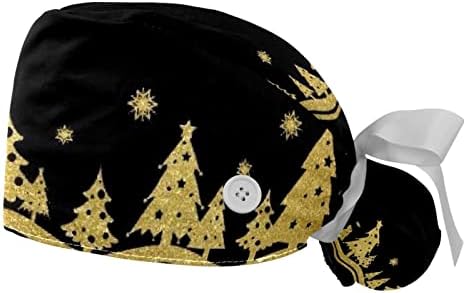 Ayarlanabilir Fırçalama Kabarık Kapaklar 2 ADET Noel Ağacı Çalışma Şapka Saç Kapağı At Kuyruğu Kılıfı Yumuşak Cerrahi