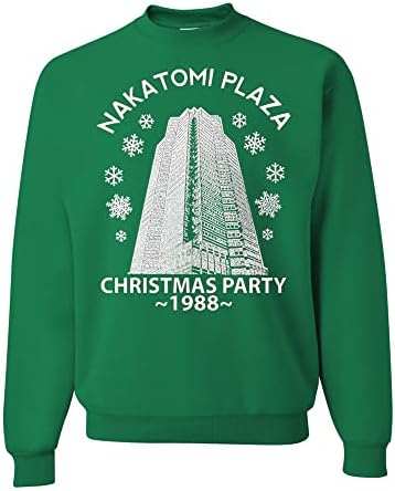 vahşi özel giyim Çirkin noel kazağı Nakatomi Plaza Noel Partisi 1988 Klasik Erkek Ekip Boyun