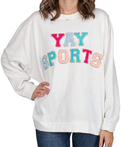 Mary Square Yay Spor Işıltılı Renkli Polyester Karışımı Kadınların Günlük Büyük Beden Sweatshirt