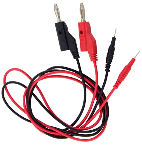 Pin uçlarını test etmek için muz fişi Set-Electronix Express tarafından 1 kırmızı ve 1 siyah Kurşun, 36 uzunluk içerir