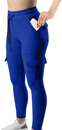 Bayan Kargo Yoga Pantolon İpli Casual Slim Fit Joggers Hafif Atletik Egzersiz Koşu cepli pantolon