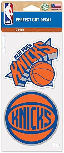 WinCraft NBA New York Knicks 65438011 Mükemmel Kesim Çıkartma (2'li Set), 4 x 4
