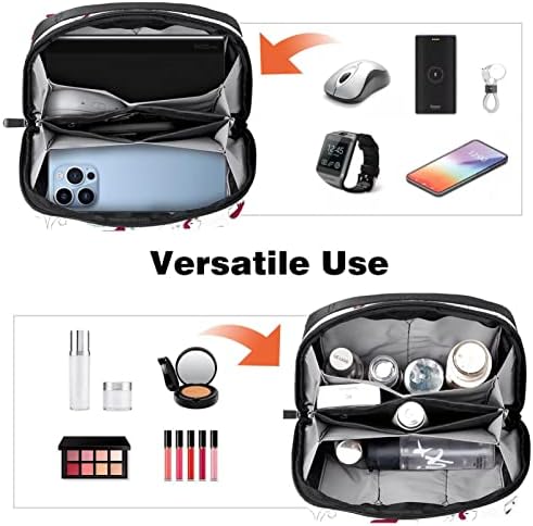 Taşıma çantası Seyahat kılıf çanta USB kablo düzenleyici Cep Aksesuar Fermuar Cüzdan, Beyaz Kedi Güzel Hayvan Karikatür