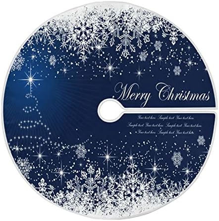 Merry Christmas Ağacı Etek 48 İnç, Noel Ağacı Mavi Yumuşak Peluş Noel Ağacı Mat Ev Dekorasyonu için Karlı Desenli