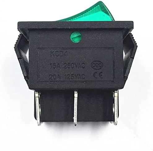 ANKANG mandallama Rocker anahtarı güç anahtarı I/O 6 Pins ile ışık 16A 250VAC 20A 125VAC KCD4 tekne DPST (renk: mavi)