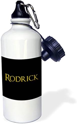 3dRose Rodrick Amerika'da Popüler erkek Bebek Adı. Siyah üzerine sarı. - Su Şişeleri (wb-361733-1)
