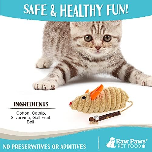 Silvervine Çubuklu Ham Paws Catnip Kedi Fare Oyuncakları (4'lü)-İç Mekan Kedileri için Fare Kedi Oyuncağı - Silvervine