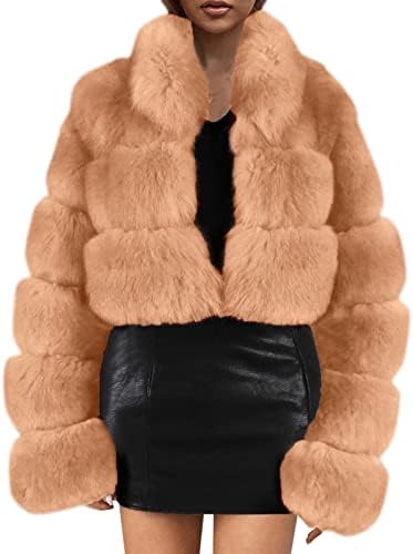 Kadın Kış Ceket Ceket Ceketler Uzun Kollu Rahat Kısa Sıcak Faux Peluş Palto Kış Şapka