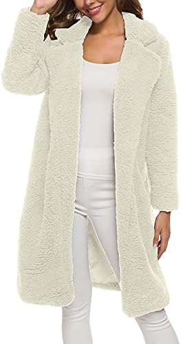 MİNGE Kış Tunik Moda İş Uzun Kollu Palto Kadın Cepler İle Fit Düz Renk Hırka V Yaka Sıcak Polar