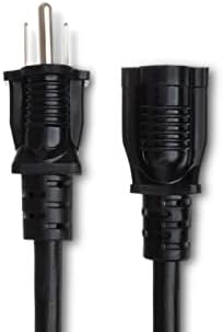 Hosa PWX Güç Uzatma Kabloları NEMA 515R-NEMA 515P - (15 Fit) (Siyah)