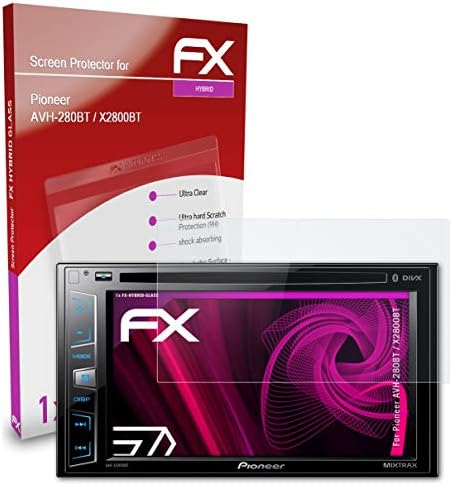 atFoliX Plastik Cam koruyucu Film ile Uyumlu Pioneer AVH-280BT / X2800BT Cam Koruyucu, 9H Hibrid Cam FX Cam Ekran
