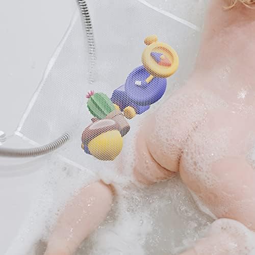Cabilock bebek oyuncakları Çocuk Banyo Oyuncak Örgü Banyo Oyuncak Organizatör Çantası: Vantuz asılan saklama çantası