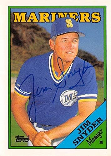 İmza Deposu 622999 Jim Snyder İmzalı Beyzbol Kartı-Seattle Mariners-1988 Topps İşlem Gören No. 112T