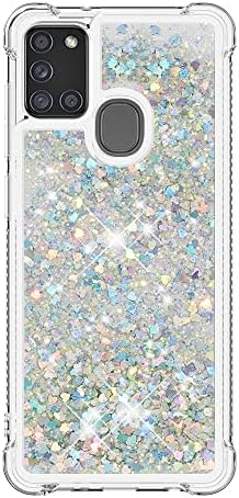 Telefon Kılıfı Kapak Glitter Kılıf Samsung Galaxy A21S ile uyumlu Kılıf Kadın Kızlarla uyumlu Girly Sparkle Sıvı Lüks