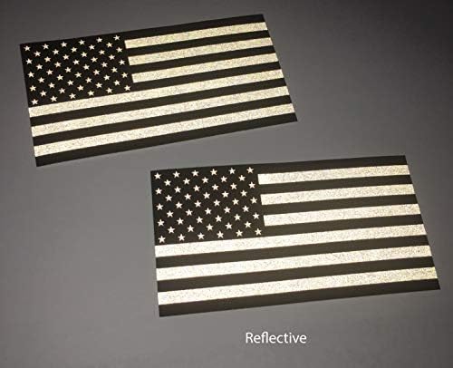 2 Paket-Siyah Abd Yapımı 3m Yansıtıcı Amerikan Abd Vatansever Bayrağı Sticker Dayanıklı ABD Çıkartması 4X 2.5