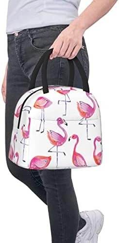 Augenstern Büyük Kullanımlık Yalıtımlı Öğle Yemeği Çantası Fantezi-Sevimli-Flamingolar-Suluboya Soğutucu Tote Kutusu