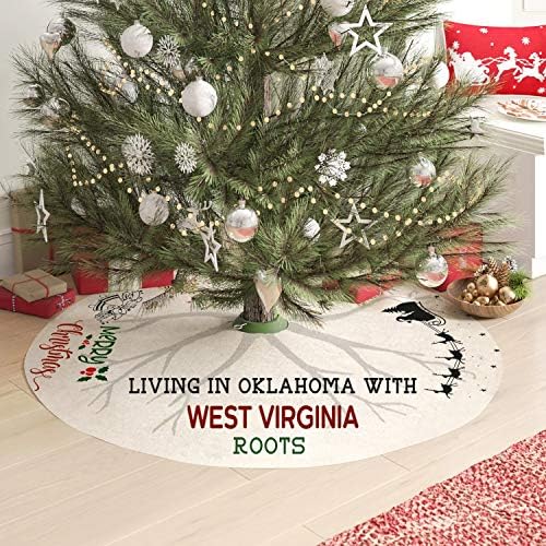 Annem Ve Ben Noel Ağacı Etek 44 İnç - Batı Virginia Kökleri ile Oklahoma'da Yaşamak-Uzun Mesafe Noel Süsleri Kapalı
