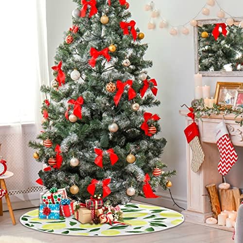 Oarencol Suluboya Limon Noel Ağacı Etek 36 inç Yaz Meyve Noel Tatil Parti Ağacı Mat Süslemeleri
