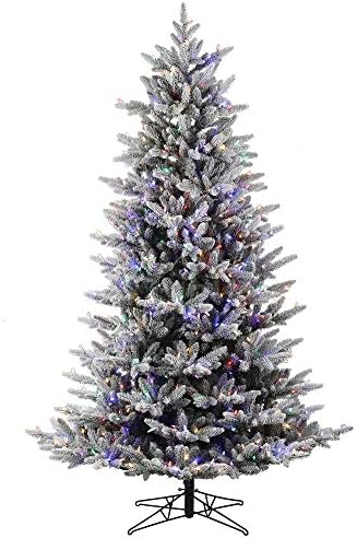 Vickerman 4.5 'x 39 Akın Aspen Köknar Yapay Noel Ağacı, Çok renkli LED ışıkları-Karla Kaplı Sahte ağaç-mevsimsel iç