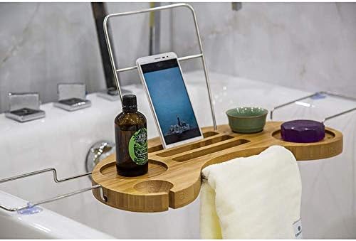 Ipad Tutucu için MZXUN Küvet Tepsisi Banyo Tepsisi - Telefon, Tablet, Şarap Kadehi Banyo Tutucu ve Kitap Standı ile