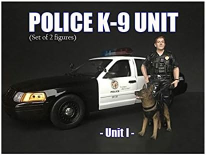Amerikan Diorama Polis Memuru Figürü K9 Köpek Ünitesi I 1/24 Ölçekli Modeller için